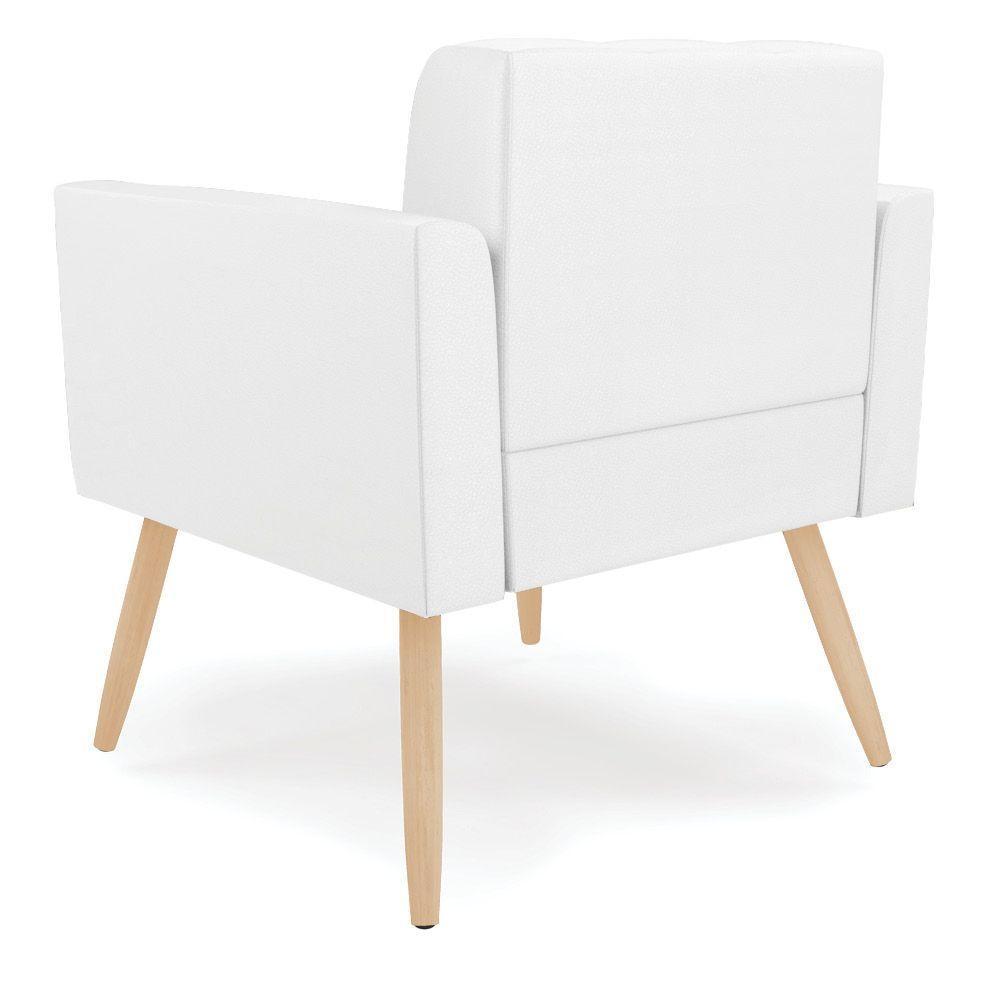 Poltrona Elisa Corino Pés Palito Natural - D'rossi Cor Branco - 6