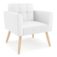 Poltrona Elisa Corino Pés Palito Natural - D'rossi Cor Branco - 1