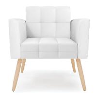 Poltrona Elisa Corino Pés Palito Natural - D'rossi Cor Branco - 7