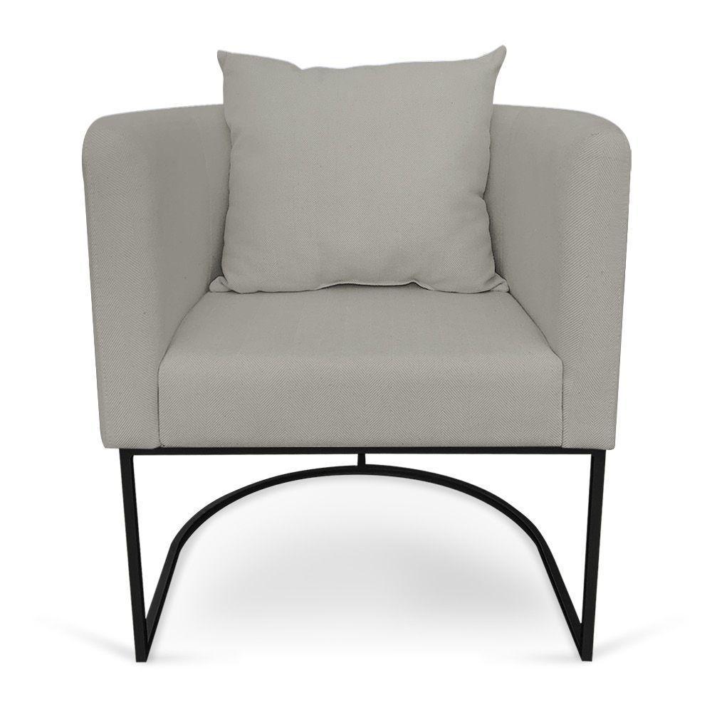 Poltrona Paola Linho Base Metálica Preto Cor A26 Grafite - 6