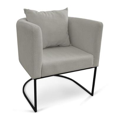 Poltrona Paola Linho Base Metálica Preto Cor A26 Grafite