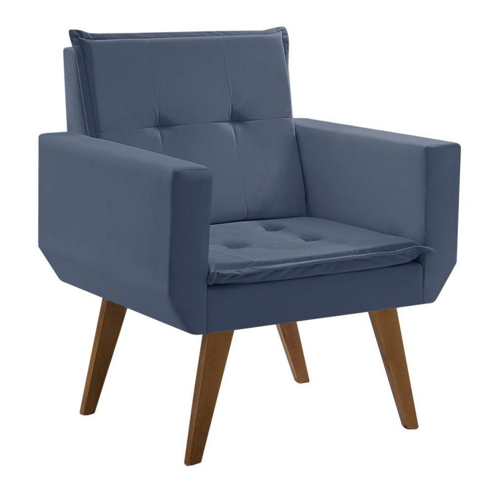 Poltrona Taurus 1 Lugar Tecido Suede Azul Bic - 3