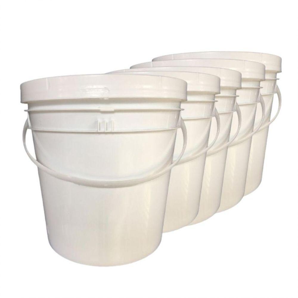 Balde Alça Plastica Para Por Comida 5 Litros 05 Peças - 1