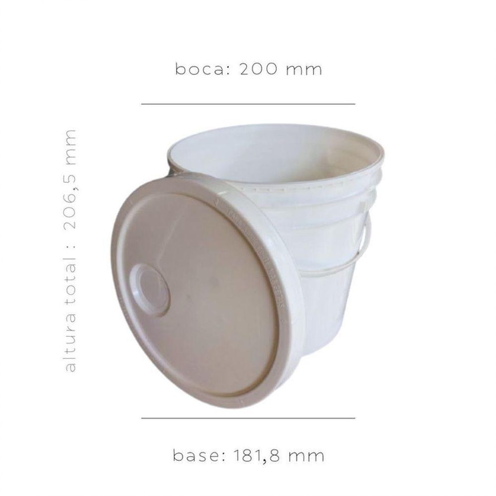 Balde Alça Plastica Para Por Comida 5 Litros 05 Peças - 6