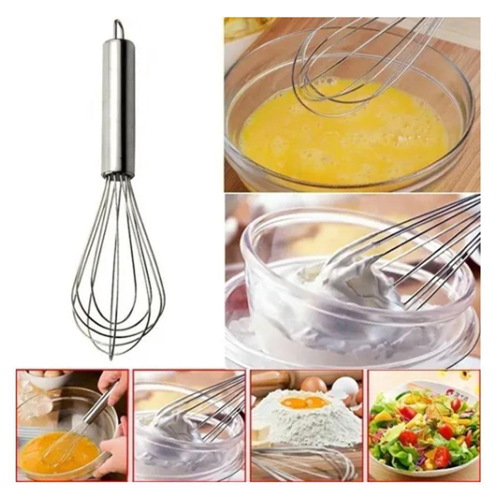 Batedor Fouet Manual Misturador Ovos Clara Em Neve Aço Inox - 2