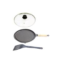 Bifeteira Antiaderente Redonda Lisa 22Cm Cabo T/V E Espátula - 1