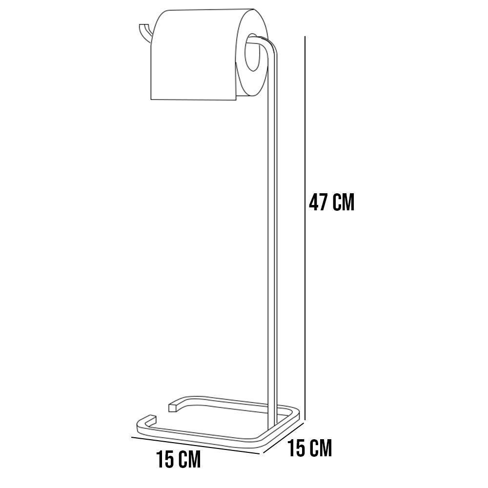 Kit Lixeira C/Tampa 6L Kalli E Papeleira De Chão Set Preto - 4