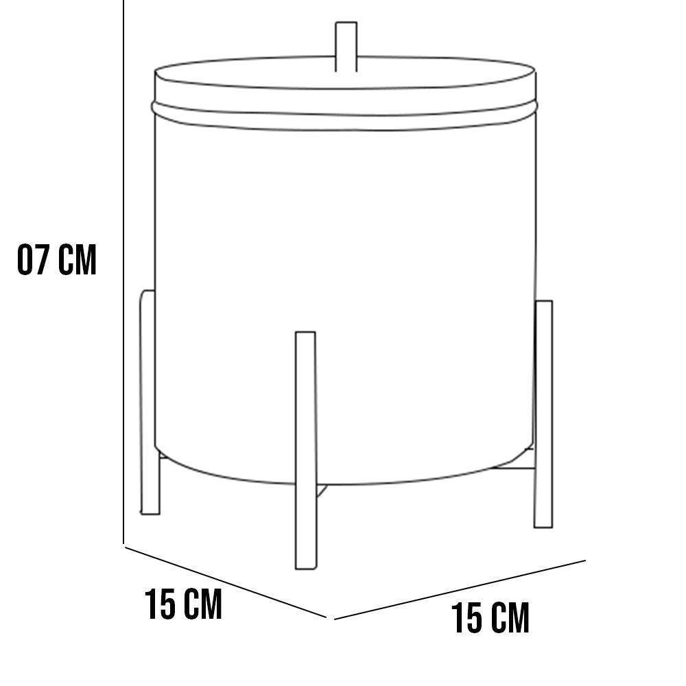 Kit Lixeira C/Tampa 6L Kalli E Papeleira De Chão Set Preto - 5