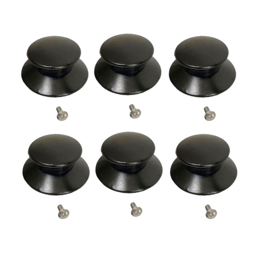 Kit 6 Pegador Puxador Panela Tampa Vidro E Ferro E Parafuso - 1