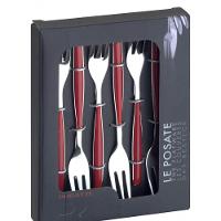 Kit 3 Peças Queijo Faca Espátula Petisco Vermelho Bugatti - 1