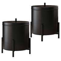 Kit 02 Lixeiras 06 Litros Kalli D01 Preto Fosco - 1