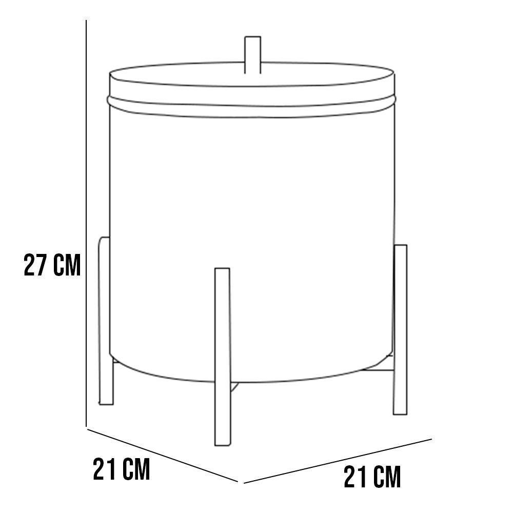 Lixeira Com Tampa Aço Alumínio 06 Litros Kalli D1 Preto - 2