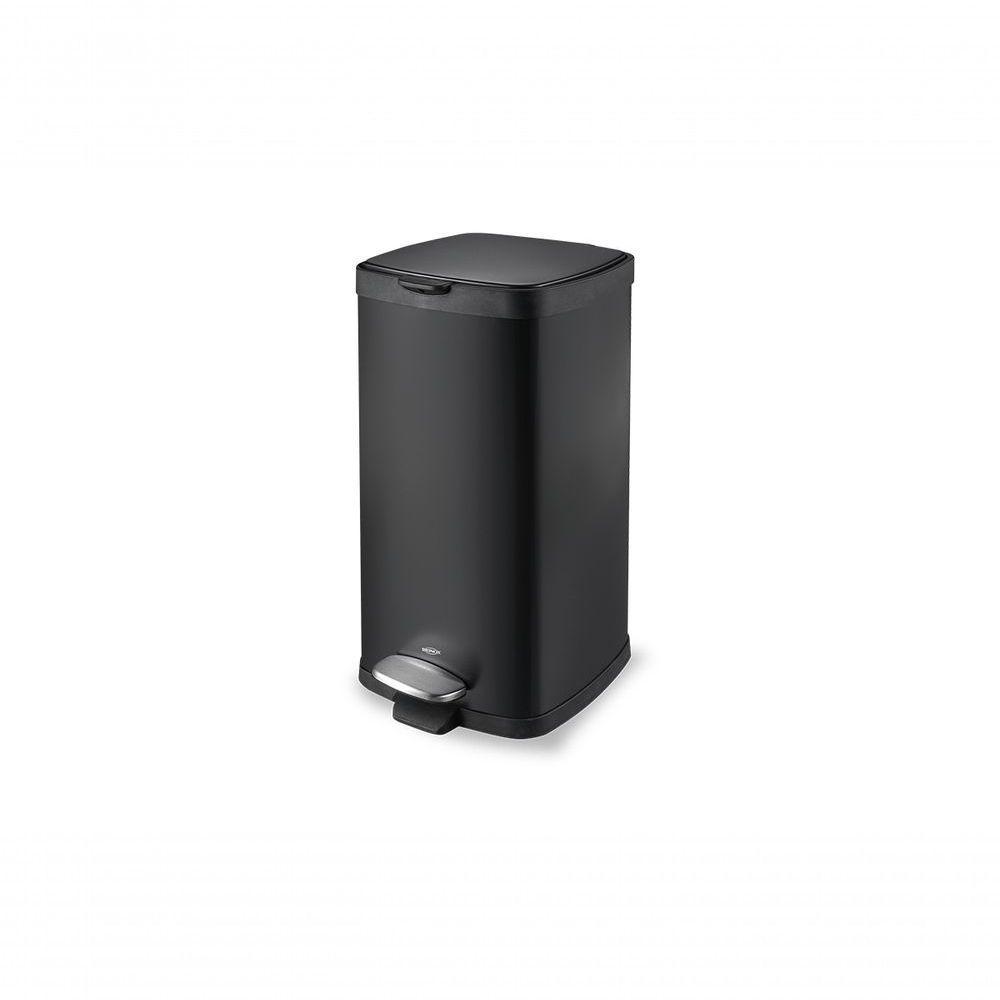 Lixeira Brinox Pedal Preta 20 Litros Em Aço Carbono Pintado, Linha Frame. Preto - 1