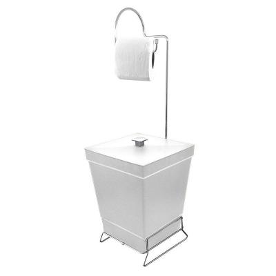 Lixeira Com Suporte De Papel Higiênico - Stolf Branco