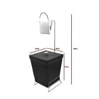 Lixeira Com Suporte De Papel Higiênico - Stolf Preto - 2