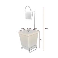 Lixeira Com Suporte De Papel Higiênico - Stolf Areia - 2
