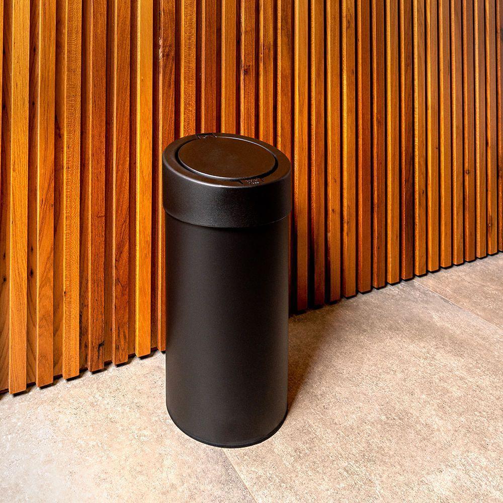 Lixeira Coza Plástica Click Preta 9 Litros 20 Cm De Diâmetro Por 39,5 Cm Preto - 2