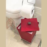 Lixeira Com Suporte De Papel Higiênico - Stolf Vermelho - 3