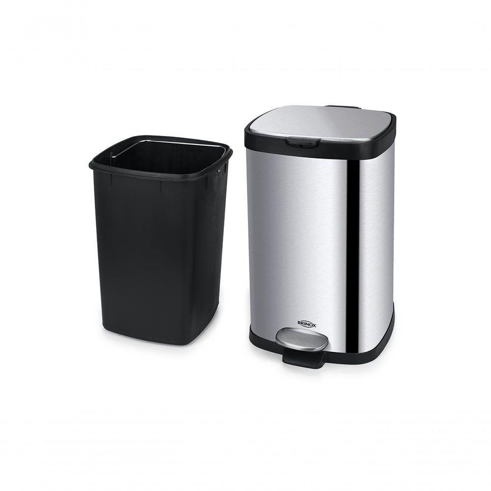 Lixeira Inox Pedal E Balde Frame 12l Brinox 33,9x26,1x40,3cm - 2