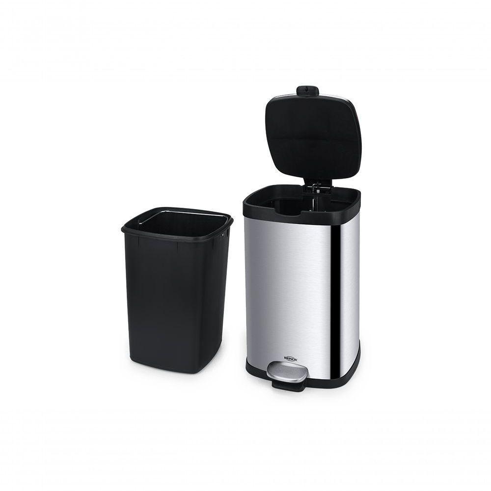 Lixeira Inox Pedal E Balde Frame 12l Brinox 33,9x26,1x40,3cm - 3