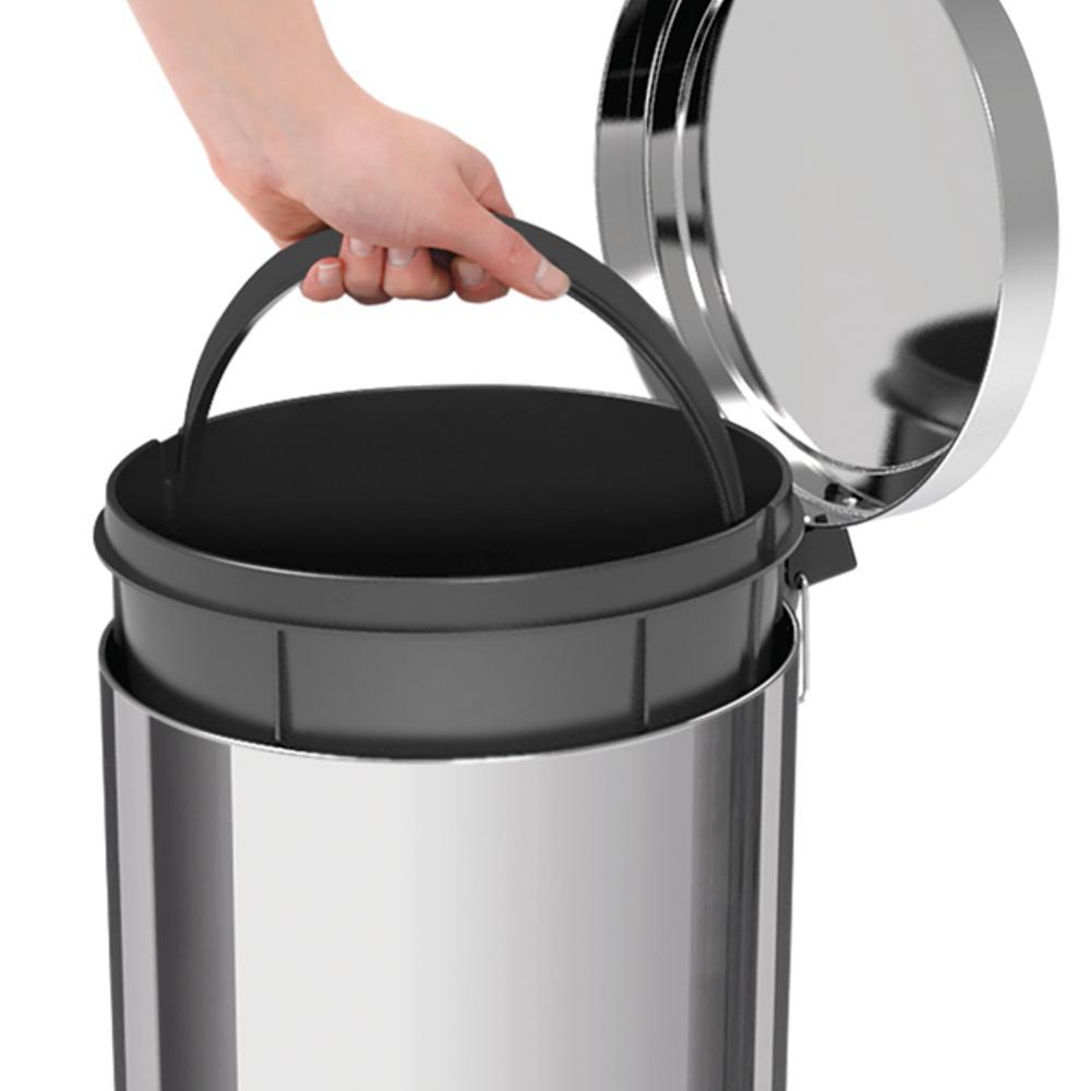 Lixeira Inox C/ Pedal 30L Balde Interno Removível Tramontina - 4