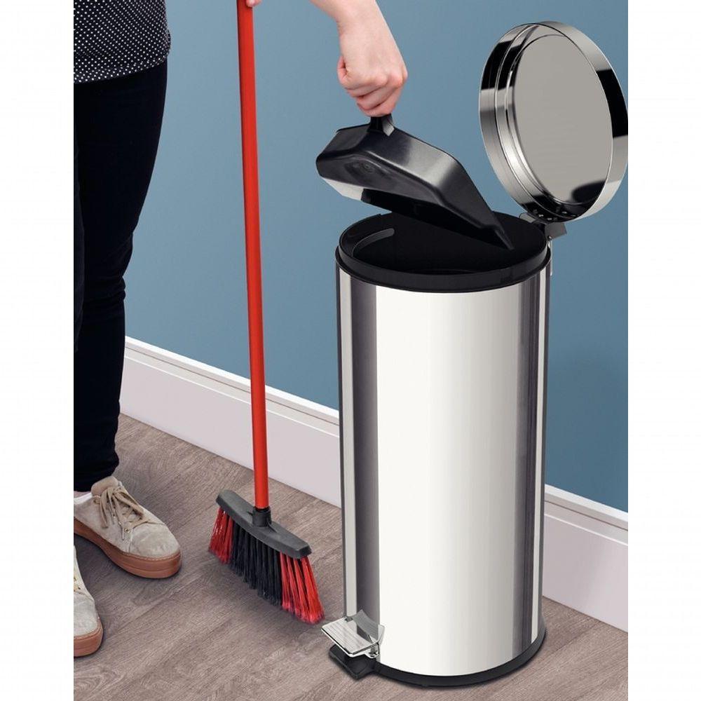 Lixeira Inox C/ Pedal 30L Balde Interno Removível Tramontina - 6