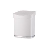 Lixeira Em Plástico Eleganza 2,5L Future Branco E Cromado - 1