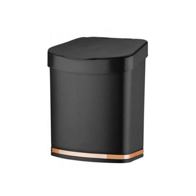 Lixeira Em Plástico Eleganza 2,5L Future Preto E Rose Gold
