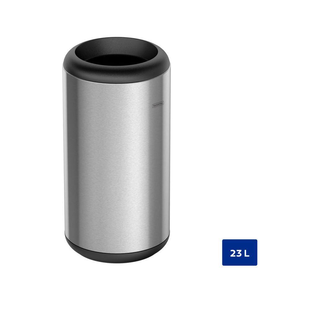 Lixeira Inox Tramontina Portofino Aro E Base 23L - 1