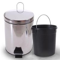 Lixeira Inox Espelhado C/ Pedal Balde Removível 5 Litros Bene Casa - 1