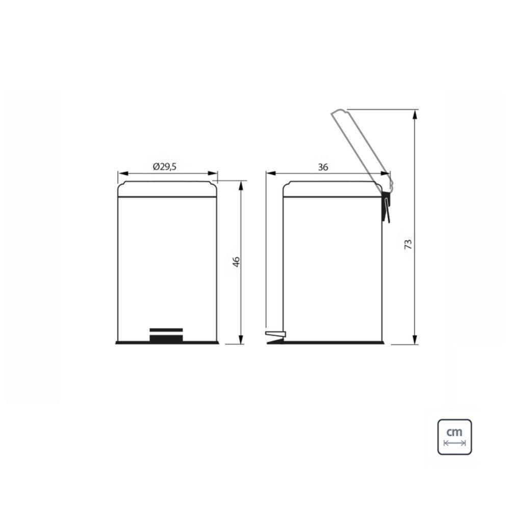Lixeira Inox Com 20L Acabamento E Balde Interno Removível Tr - 3