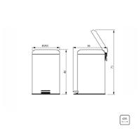 Lixeira Inox Com 20L Acabamento E Balde Interno Removível Tr - 3