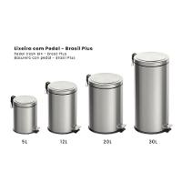 Lixeira Inox Com 20L Acabamento E Balde Interno Removível Tr - 4