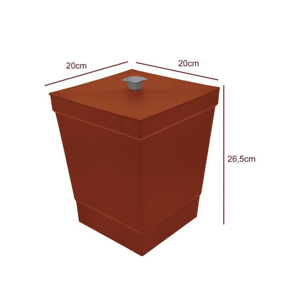 Lixeira Para Banheiro De Plástico Com Tampa - Stolf Vermelho - 2