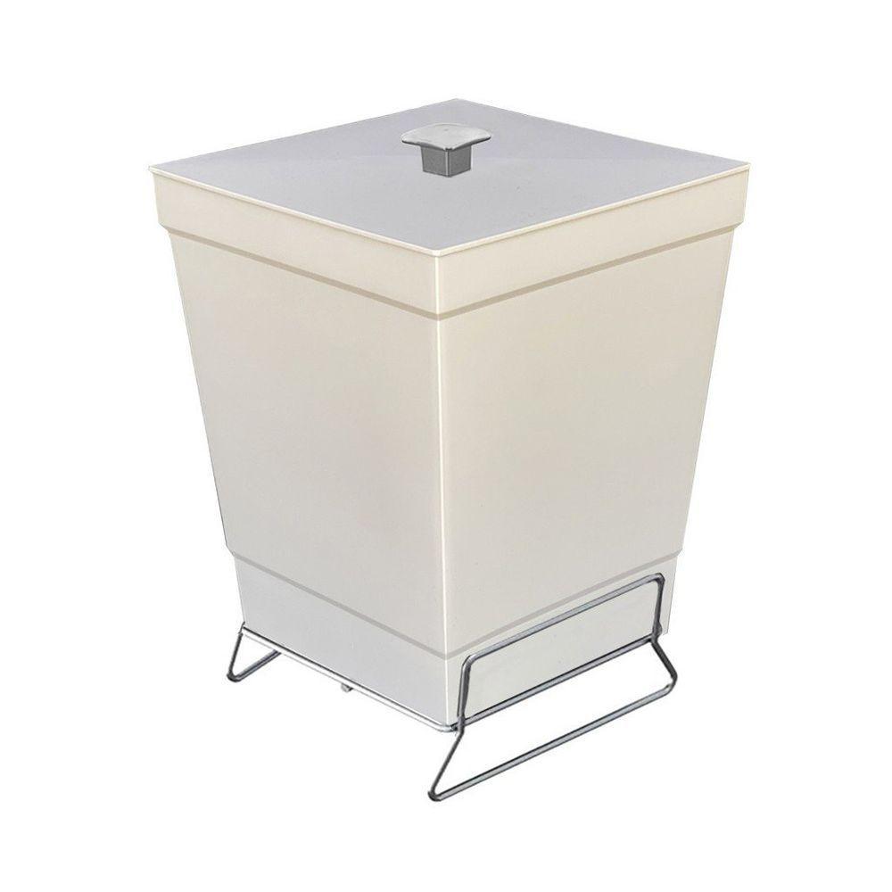 Lixeira Para Banheiro De Plástico Com Suporte Apoio - Stolf Areia - 1