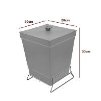 Lixeira Para Banheiro De Plástico Com Suporte Apoio - Stolf Cinza - 2