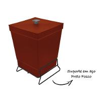 Lixeira Para Banheiro De Plástico Com Suporte Apoio Black - Stolf Vermelho - 4