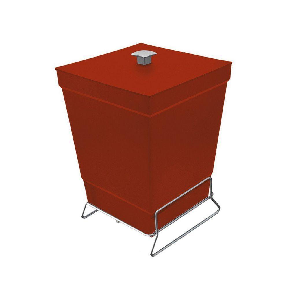 Lixeira Para Banheiro De Plástico Com Suporte Apoio - Stolf Vermelho - 1