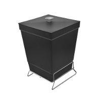 Lixeira Para Banheiro De Plástico Com Suporte Apoio - Stolf Preto - 1