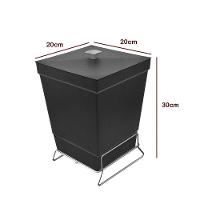 Lixeira Para Banheiro De Plástico Com Suporte Apoio - Stolf Preto - 2