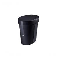 Lixeira Oval Glass 26,2 X 18,4 X 24,6 Cm 5 L Preto Coza - 1