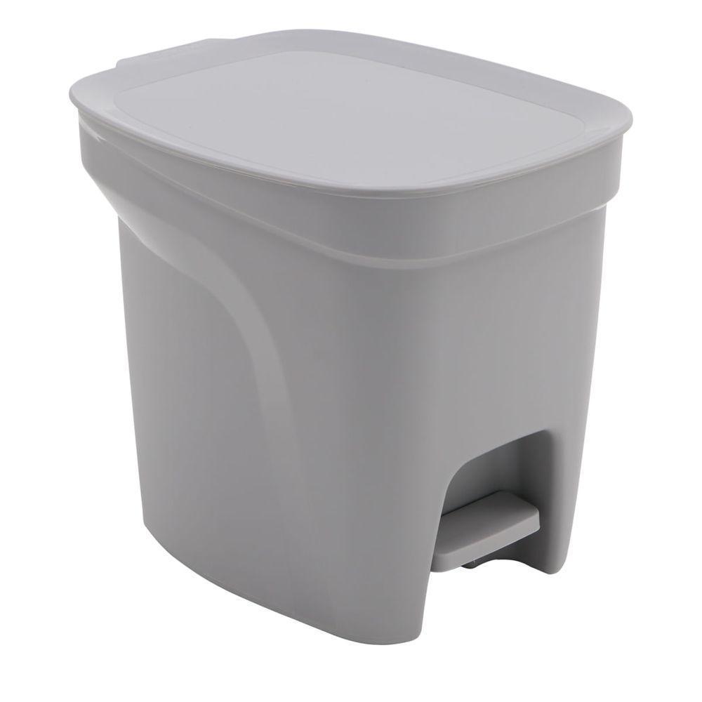 Lixeira Tramontina 7 Litros Compact Em Polipropileno Cinza - 1