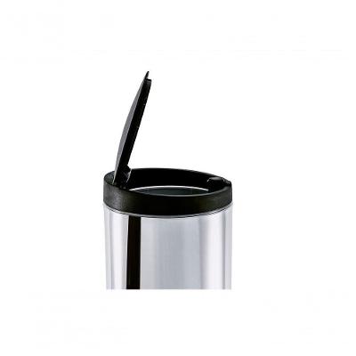 Lixeira Press Inox Com Tampa - Linha Pia ø 17 X 25 Cm Preto Brinox