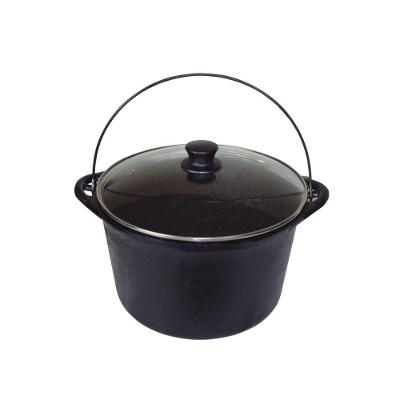 Panela Ferro Fundido Caldeirão Antigo Tampa Vidro 24Cm 4L.