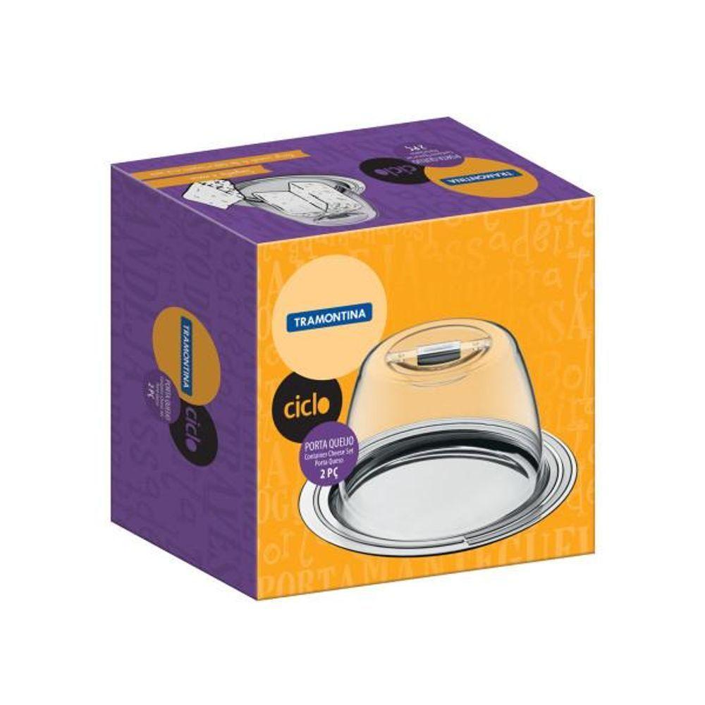 Porta-Queijo Tramontina Ciclo Em Aço Inox 20 Cm 2 Peças - 3