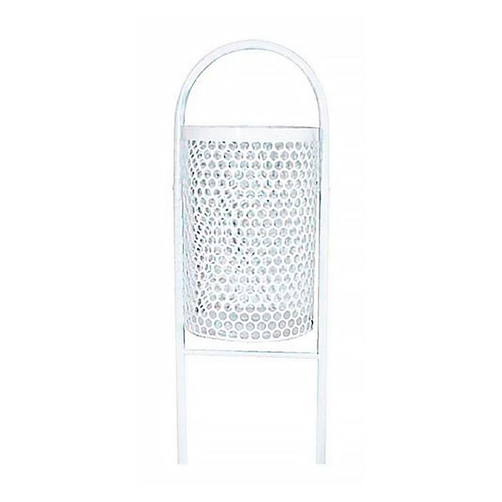 Lixeira Pátios E Parques Redonda Em Tela De Moeda Branca - 1