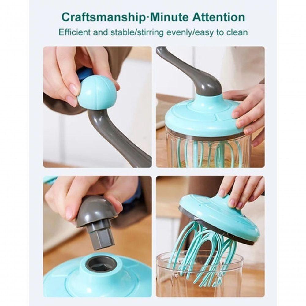Misturador Manual Multifuncional Ovo Batedor Cozinha Creme - 3