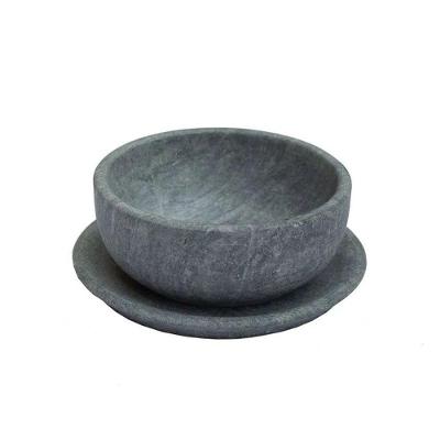Tigela Bowl Com Prato Pedra Sabão 350Ml
