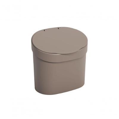 Lixeira Plástica Coza Para Pia Cinza Quente 4L 22,8 X 15,6 X 22,4 Cm Linha Basic Warm Gray Coza