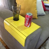 Bandeja Esteira Para Braço de Sofá Porta Copo Reto Amarelo - 9